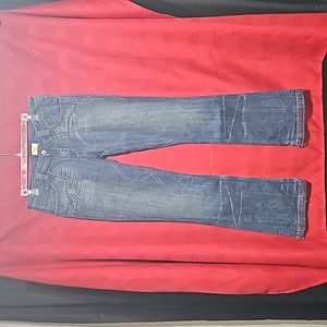 Antik Denim flare jeans with embroidered pockets